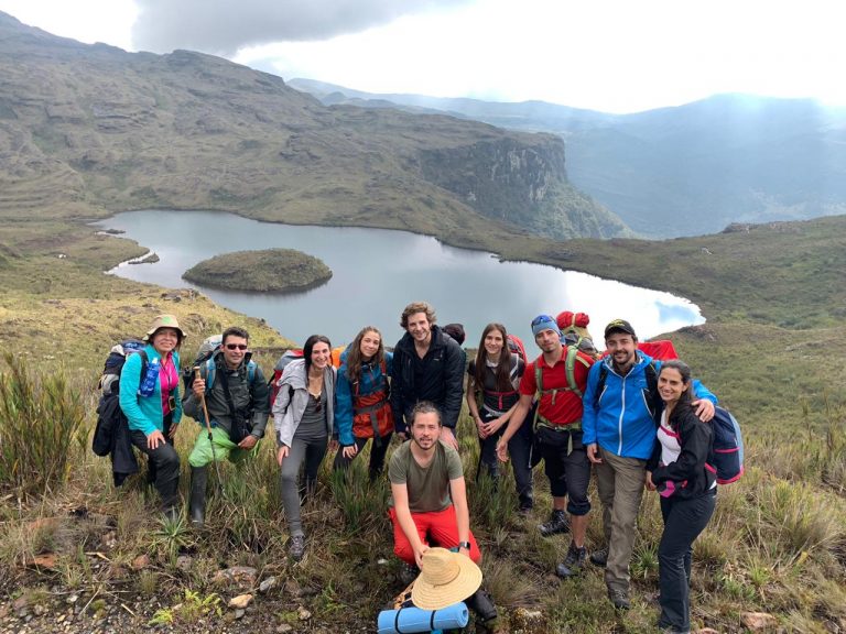 Photo of a group of tourist in a natural park near Bogotá