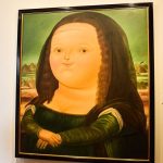 Photo of a painting in the Botero Museum
